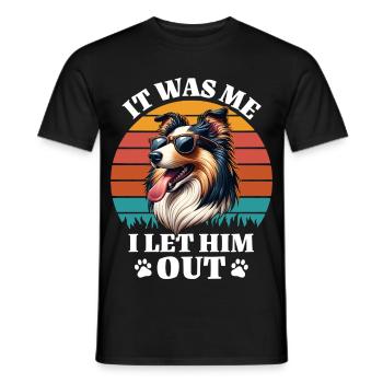 Lustige Langhaar Collie Sprüche - Männer T-Shirt - Schwarz - Vorne - AI Model Male 178 light (178cm)
