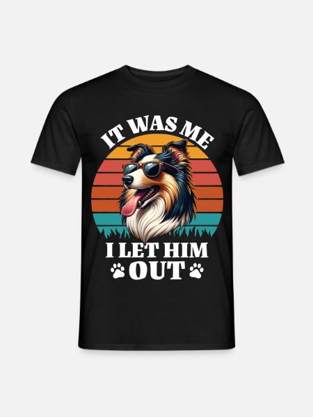 Lustige Langhaar Collie Sprüche - Männer T-Shirt - Schwarz
