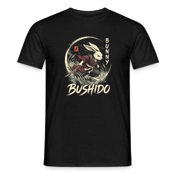 Bunny Bushido Samurai Hase - Männer T-Shirt - Schwarz - Vorne - AI Model Male 178 light (178cm)