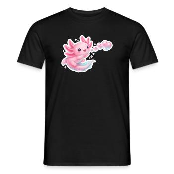 Kawaii Axolotl Herzen Seifenblasen Rosa T-Shirt - Männer T-Shirt - Schwarz - Vorne - AI Model Male 178 light (178cm)