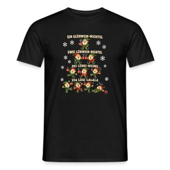 Ein Glühwein Wichtel – Weihnachtsfeier - Männer T-Shirt - Schwarz - Vorne - AI Model Male 178 light (178cm)