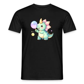 Kleiner Dinosaurier Seifenblasen Süßes Kinder - Männer T-Shirt - Schwarz - Vorne - AI Model Male 178 light (178cm)