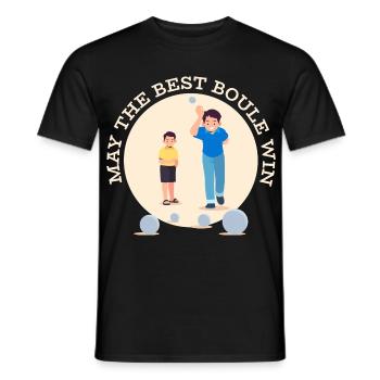 Möge die beste Boule gewinnen – Familie - Männer T-Shirt - Schwarz - Vorne - AI Model Male 178 light (178cm)