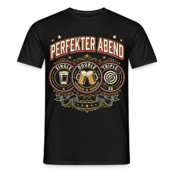Dart und Bier Perfekter Abend Dart Spruch Lustig - Männer T-Shirt - Schwarz - Vorne - AI Model Male 178 light (178cm)
