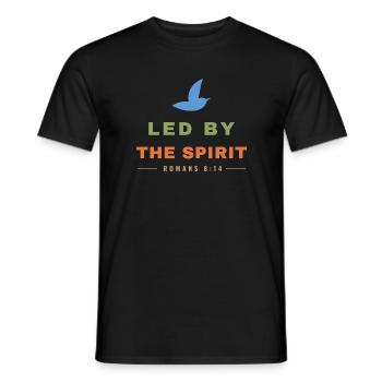 Led by the Spirit – Romans 8:14 Dove - Männer T-Shirt - Schwarz - Vorne - AI Model Male 178 light (178cm)