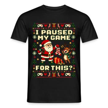 Weihnachten Gamer Weihnachtsmann - Männer T-Shirt - Schwarz - Vorne - AI Model Male 178 light (178cm)