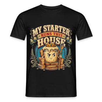 Sauerteig Brot Backen Starter König - Männer T-Shirt - Schwarz - Vorne - AI Model Male 178 light (178cm)