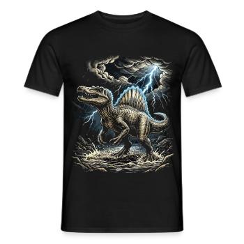 Sturm-Dino Tyrannosaurus - Männer T-Shirt - Schwarz - Vorne - AI Model Male 178 light (178cm)
