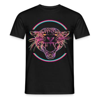 Neon Tiger in Hypercolor Ring - Männer T-Shirt - Schwarz - Vorne - AI Model Male 178 light (178cm)