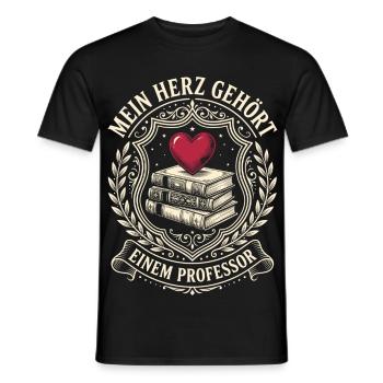 Professor Geschenk Mein Herz gehört dem Professor - Männer T-Shirt - Schwarz - Vorne - AI Model Male 178 light (178cm)