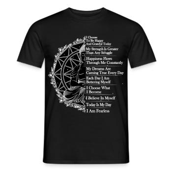 Mandala Buddha Affirmationen - Männer T-Shirt - Schwarz - Vorne - AI Model Male 178 light (178cm)
