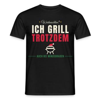 Weihnachten? Ich grill trotzdem - Männer T-Shirt - Schwarz - Vorne - AI Model Male 178 light (178cm)