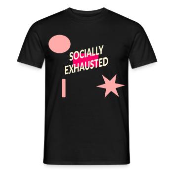 sozial erschöpft - Männer T-Shirt - Schwarz - Vorne - AI Model Male 178 light (178cm)