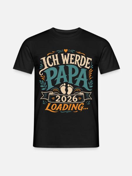 Ich werde Papa Werdender Vater - Männer T-Shirt - Schwarz