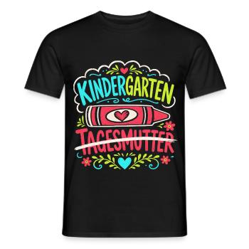 Hallo Kindergarten Tagesmutter - Männer T-Shirt - Schwarz - Vorne - AI Model Male 178 light (178cm)