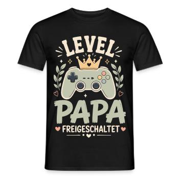 Level Vater freigeschaltet - Männer T-Shirt - Schwarz - Vorne - AI Model Male 178 light (178cm)