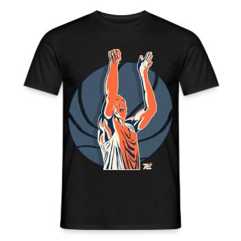 Basketballspieler Arme hoch - Retro Stil - Männer T-Shirt - Schwarz - Vorne - AI Model Male 178 light (178cm)