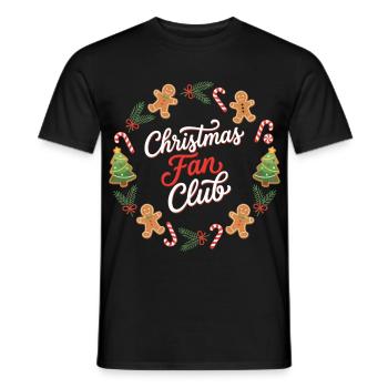 Weihnachts-Fanclub-Kranz - Männer T-Shirt - Schwarz - Vorne - AI Model Male 178 light (178cm)