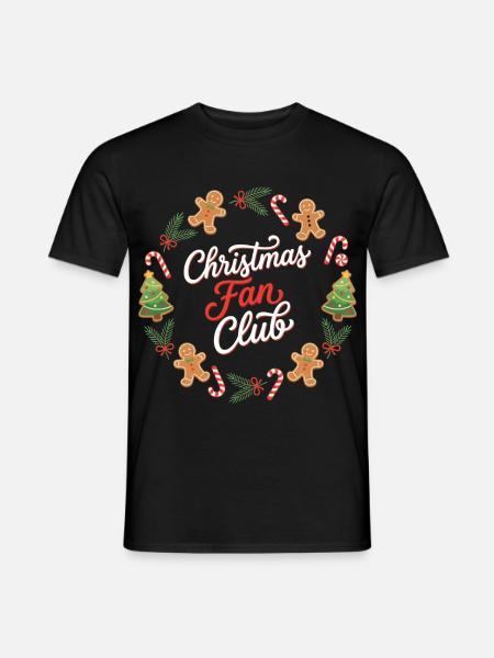 Weihnachts-Fanclub-Kranz - Männer T-Shirt - Schwarz