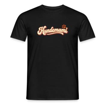 Hundemami – Retro Schriftzug mit Pfote - Männer T-Shirt - Schwarz - Vorne - AI Model Male 178 light (178cm)