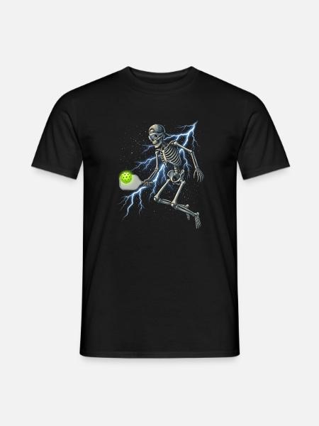 Blitzskelett-Pickleball - Männer T-Shirt - Schwarz