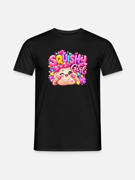 Squishy Girl Glitzerherz - Männer T-Shirt - Schwarz