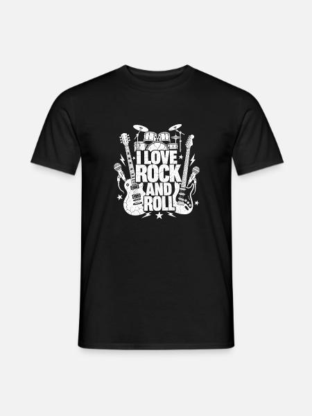 Ich liebe Rock'n'Roll-Musikband Retro - Männer T-Shirt - Schwarz