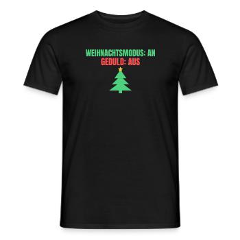Weihnachtsmodus: an – Geduld: aus - Männer T-Shirt - Schwarz - Vorne - AI Model Male 178 light (178cm)