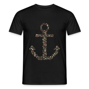 Anker aus Muscheln Erdtöne - Männer T-Shirt - Schwarz - Vorne - AI Model Male 178 light (178cm)