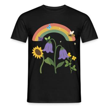 Blumen floral Natur Zeichnung Blumenliebhaber - Männer T-Shirt - Schwarz - Vorne - AI Model Male 178 light (178cm)