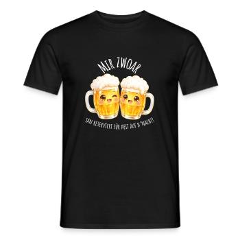 Mir Zwoa Bierfreunde: Zwei Gläser Stoßen - Männer T-Shirt - Schwarz - Vorne - AI Model Male 178 light (178cm)
