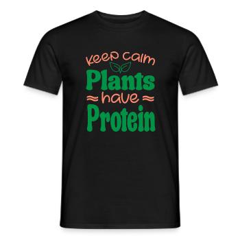 Keep Calm Pflanzen haben Protein - Männer T-Shirt - Schwarz - Vorne - AI Model Male 178 light (178cm)