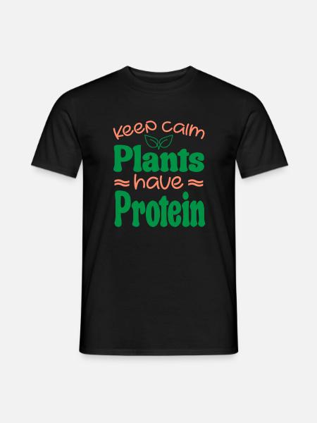 Keep Calm Pflanzen haben Protein - Männer T-Shirt - Schwarz