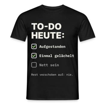 todo-heute - Männer T-Shirt - Schwarz - Vorne - AI Model Male 178 light (178cm)