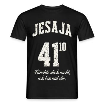 Jahreslosung 2027 Jesaja 41 10 Fürchte dich nicht - Männer T-Shirt - Schwarz - Vorne - AI Model Male 178 light (178cm)
