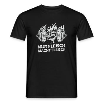 Nur Fleisch macht Fleisch Bodybuilding Gym Fitness - Männer T-Shirt - Schwarz - Vorne - AI Model Male 178 light (178cm)