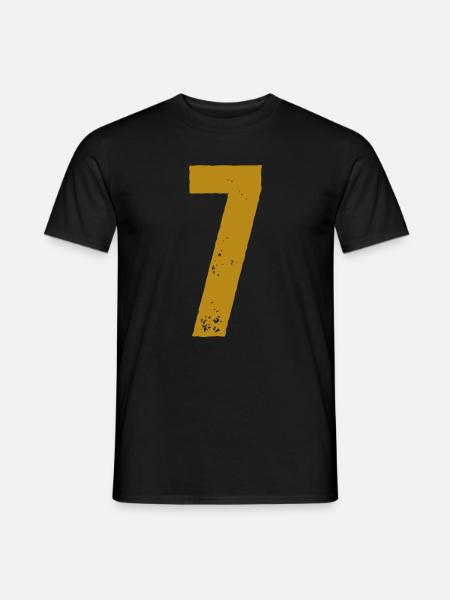 7 - Männer T-Shirt - Schwarz