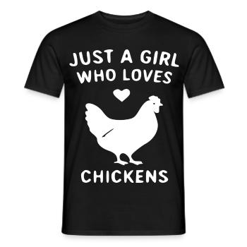 Mädchen liebt Hühner - Männer T-Shirt - Schwarz - Vorne - AI Model Male 178 light (178cm)
