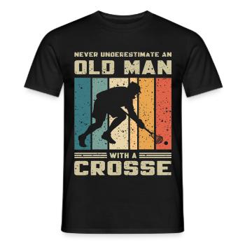 Lacrosse Unterschätze nicht Alten Mann Mit Crosse - Männer T-Shirt - Schwarz - Vorne - AI Model Male 178 light (178cm)