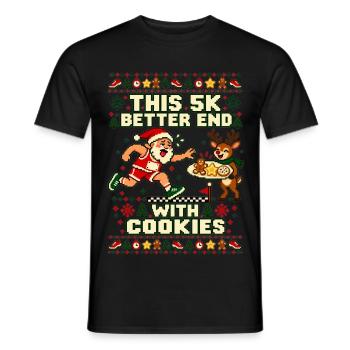 Weihnachten Läufer Joggen Kekse - Männer T-Shirt - Schwarz - Vorne - AI Model Male 178 light (178cm)