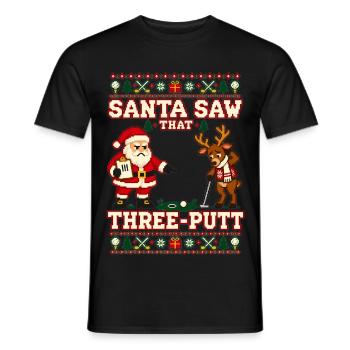 Weihnachten Golf Golfer Putten Geschenkidee - Männer T-Shirt - Schwarz - Vorne - AI Model Male 178 light (178cm)