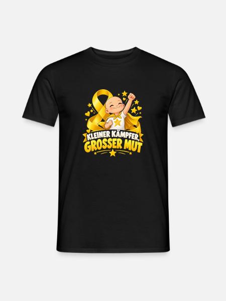 Kleiner Kämpfer, Großer Mut – Kinderkrebs - Männer T-Shirt - Schwarz
