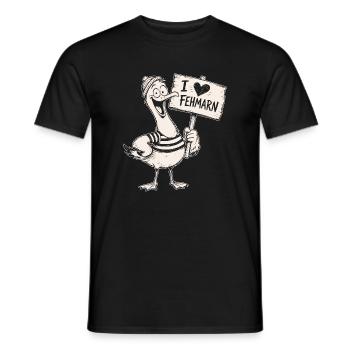I Love Fehmarn Duck - Männer T-Shirt - Schwarz - Vorne - AI Model Male 178 light (178cm)