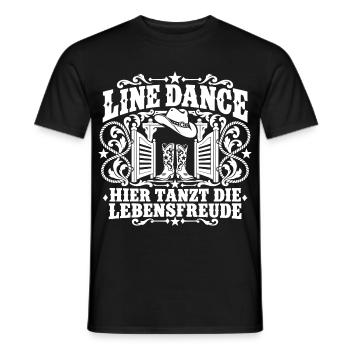 Line Dance Lebensfreude Shirt - Männer T-Shirt - Schwarz - Vorne - AI Model Male 178 light (178cm)