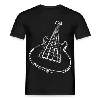 Bassgitarre Vier Saiten - Männer T-Shirt - Schwarz - Vorne - AI Model Male 178 light (178cm)
