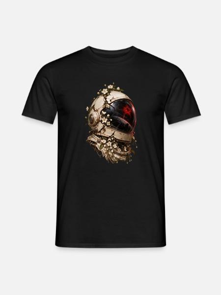 Blumen-Astronautenhelm – Kosmische Renaissance - Männer T-Shirt - Schwarz