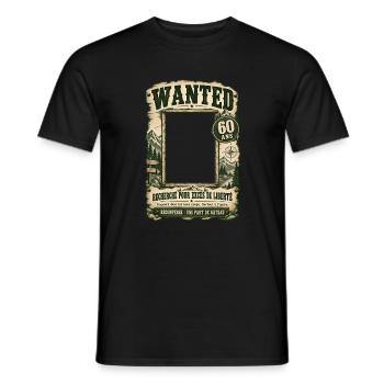 Wanted 60 Years – Geburtstagshumor und Freiheit - Männer T-Shirt - Schwarz - Vorne - AI Model Male 178 light (178cm)