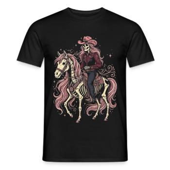 Skelett-Cowgirl im Rosé-Stil - Männer T-Shirt - Schwarz - Vorne - AI Model Male 178 light (178cm)