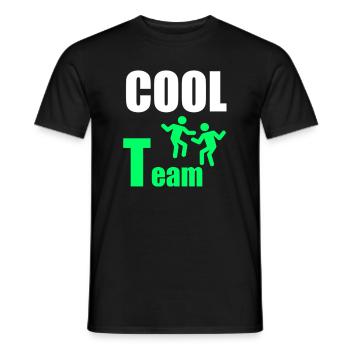 Cooles Team: Neon Green Duo - Männer T-Shirt - Schwarz - Vorne - AI Model Male 178 light (178cm)