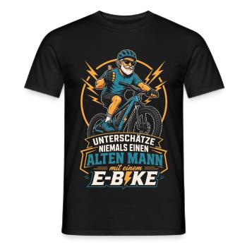 E-Bike Spruch alter Mann Geschenk - Männer T-Shirt - Schwarz - Vorne - AI Model Male 178 light (178cm)